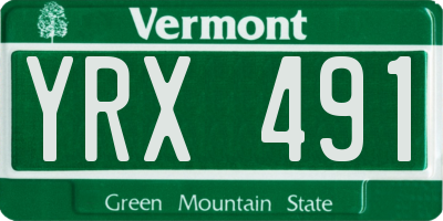VT license plate YRX491