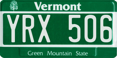 VT license plate YRX506