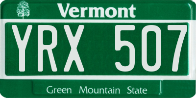 VT license plate YRX507