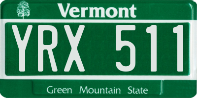 VT license plate YRX511
