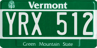 VT license plate YRX512