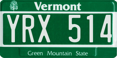 VT license plate YRX514