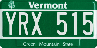 VT license plate YRX515