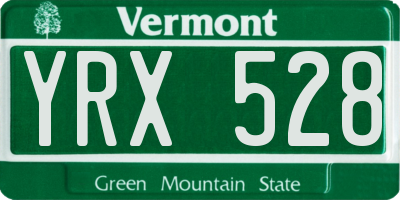 VT license plate YRX528