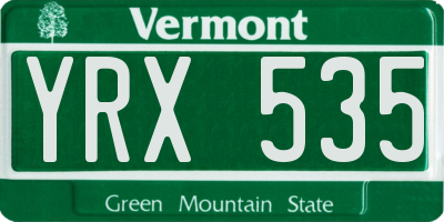 VT license plate YRX535