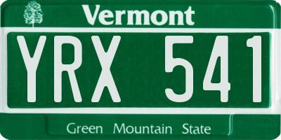 VT license plate YRX541