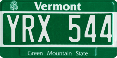 VT license plate YRX544