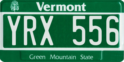 VT license plate YRX556