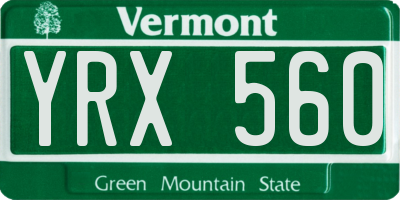 VT license plate YRX560