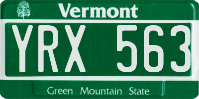 VT license plate YRX563