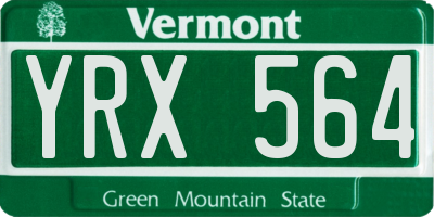 VT license plate YRX564
