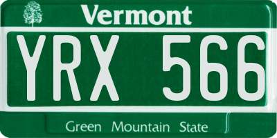 VT license plate YRX566
