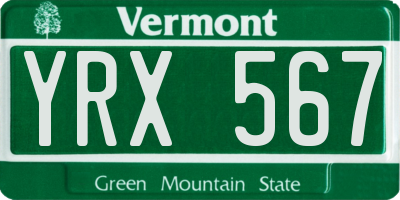 VT license plate YRX567