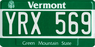 VT license plate YRX569