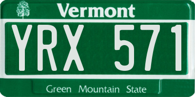 VT license plate YRX571