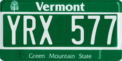 VT license plate YRX577
