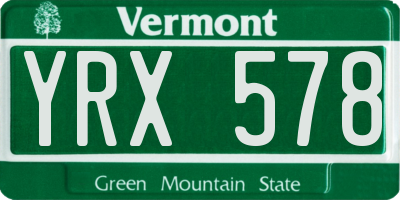 VT license plate YRX578