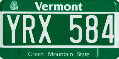 VT license plate YRX584