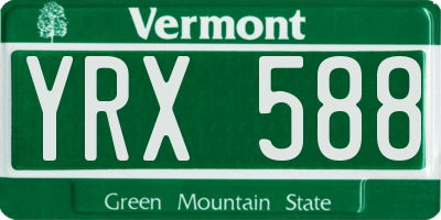VT license plate YRX588