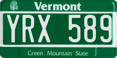 VT license plate YRX589