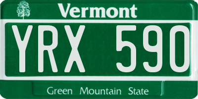 VT license plate YRX590