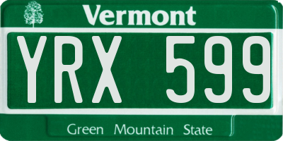VT license plate YRX599