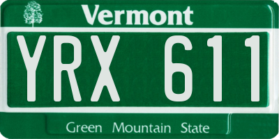 VT license plate YRX611