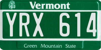 VT license plate YRX614