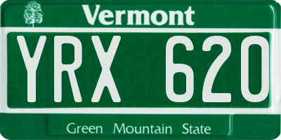 VT license plate YRX620