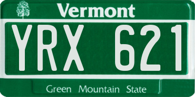 VT license plate YRX621