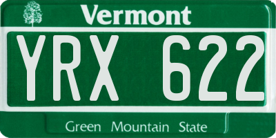 VT license plate YRX622