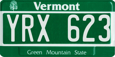 VT license plate YRX623