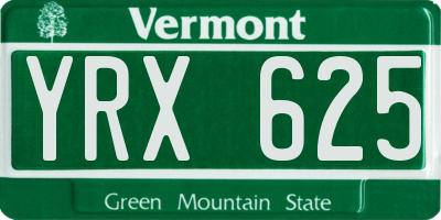 VT license plate YRX625