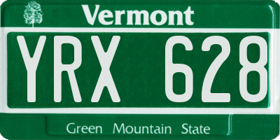 VT license plate YRX628