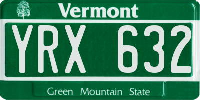 VT license plate YRX632