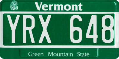 VT license plate YRX648