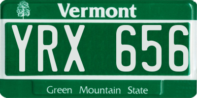 VT license plate YRX656