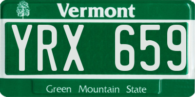 VT license plate YRX659