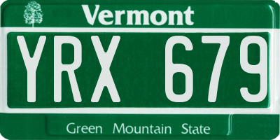 VT license plate YRX679
