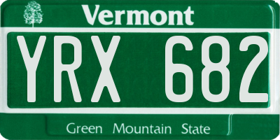 VT license plate YRX682