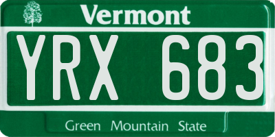 VT license plate YRX683