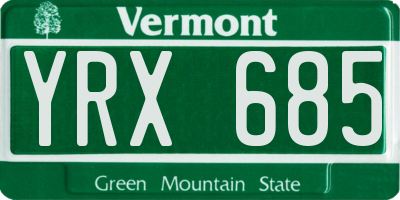 VT license plate YRX685