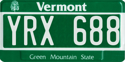 VT license plate YRX688