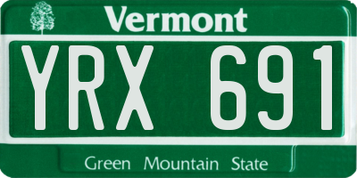 VT license plate YRX691
