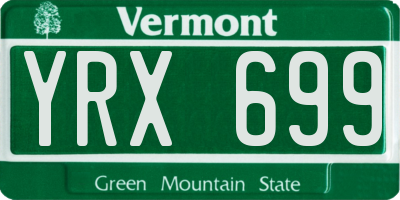 VT license plate YRX699
