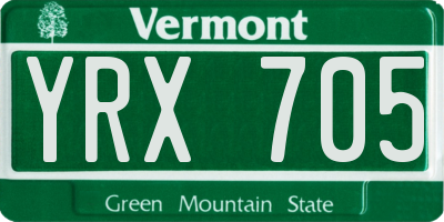 VT license plate YRX705