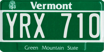 VT license plate YRX710
