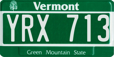 VT license plate YRX713