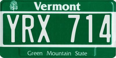 VT license plate YRX714