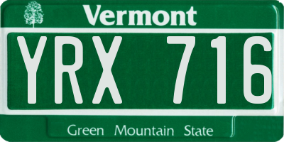 VT license plate YRX716